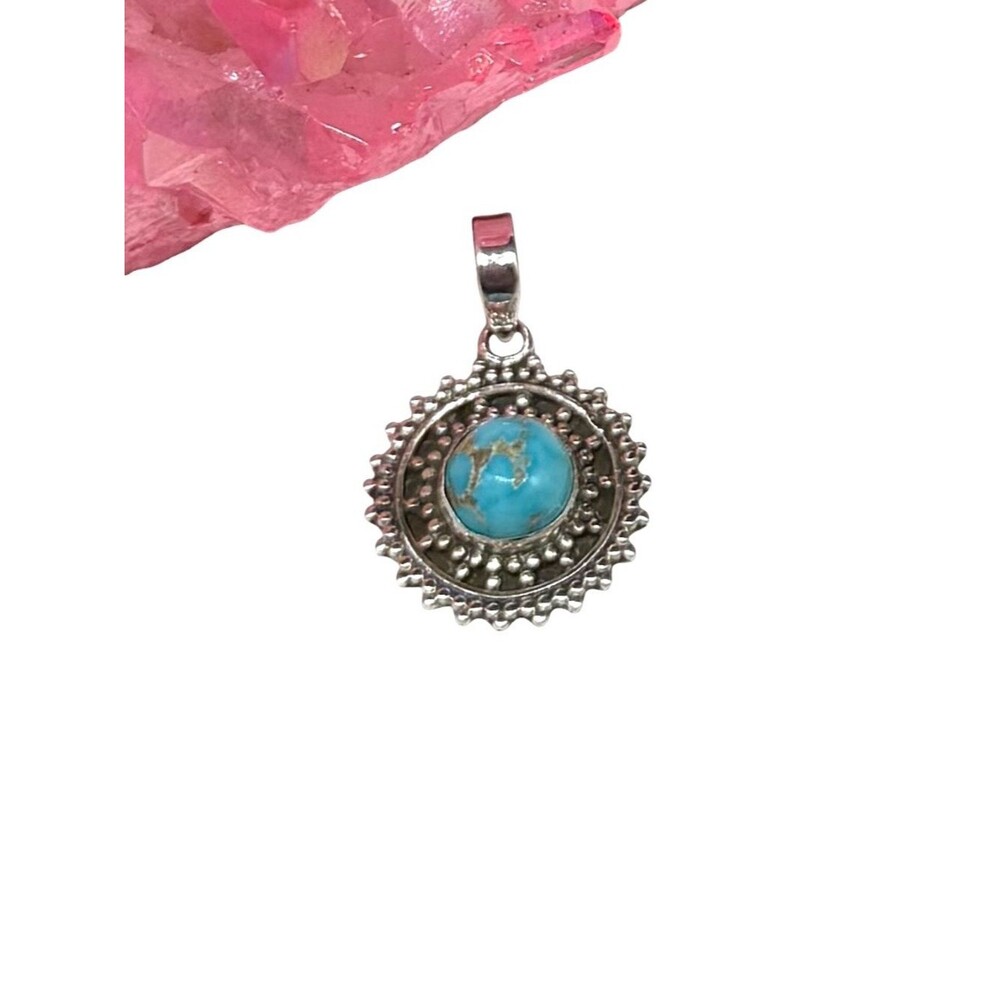 South Hills Turquoise Necklace Pendant Solid 925 Sterling Silver